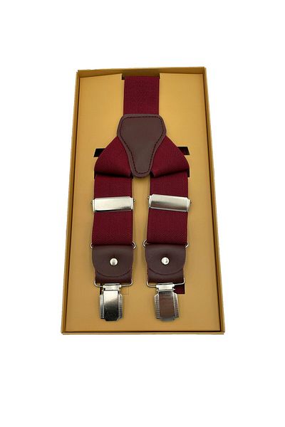 Brianze Leather Connected Claret Red Trouser Strap