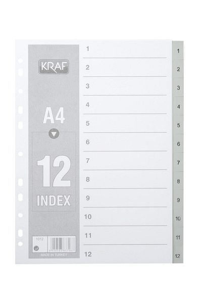 KRAF مقسم فاصل A4 1-12 عدد 2 قطعة