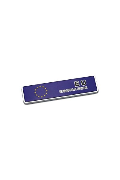 Knmaster Avrupa Birliği Bayrağı Tasarımlı Alüminyum Sticker Etiket Uzun