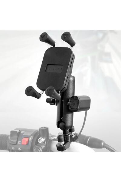 Knmaster Motowolf Usb Şarj Soketli Gidon Bağlantılı Telefon Tutucu