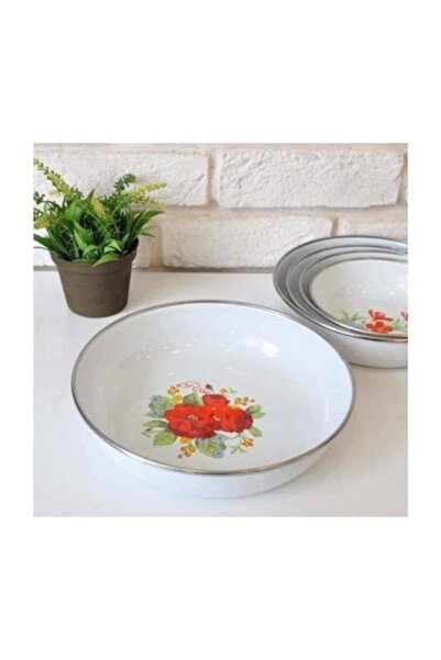 abnturk Emaye Zırhlı Desenli Muhallebi Kasesi 16 Cm