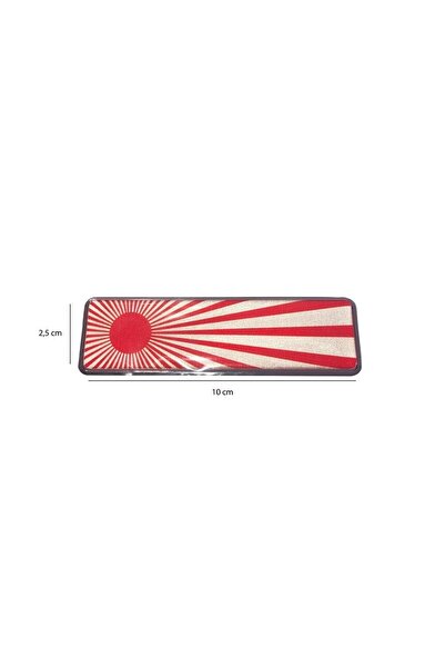 Knmaster Japon Imparatorluk Bayrağı Tasarımlı Damlalı Alüminyum Sticker Etiket Uzun