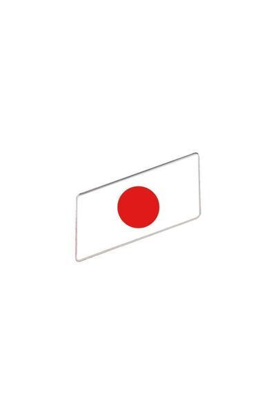 Knmaster Japonya Bayrağı Tasarımlı Damlalı Alüminyum Sticker Etiket