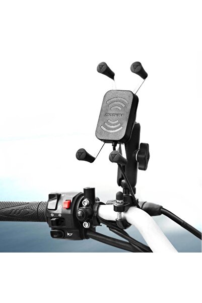 Knmaster Motowolf Gidon Bağlantılı Wireless Şarjlı Telefon Tutucu