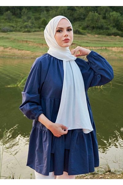 Narine Hijab Γυναικείο βαμβακερό σάλι Cazz Μοντέλο-λευκό