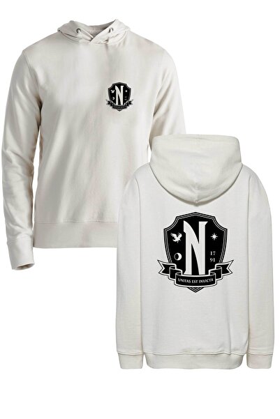 Alfa Tshirt Wednesday Front Back Printed Ecru Sweatshirt