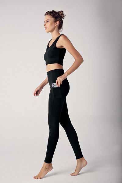 Artış Leggings sport cu buzunar cu talie înaltă pentru femei F05