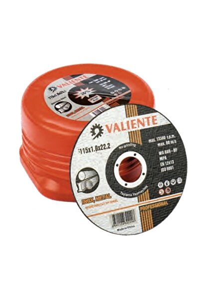Valiente 115mmx10mmx22,2mm Inox Metal Kesme Taşı 10'lu Paket Canavar Taşı