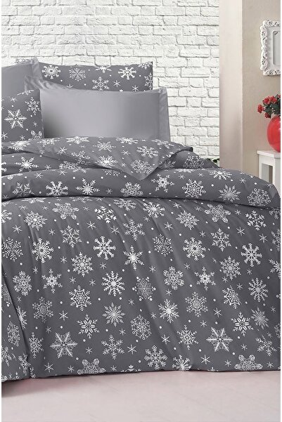 Şahinhome Genç Odası Ve Çocuk Odası Kar Tanesi Tek Kişilik Lastikli Çarşaflı Yılbaşı Nevresim Takımı