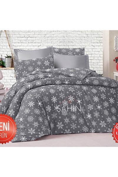 Şahinhome Genç Odası Ve Çocuk Odası Kar Tanesi Tek Kişilik Lastikli Çarşaflı Yılbaşı Nevresim Takımı