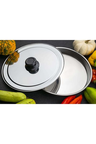 BAYDURSAN Pan Cover Stainless Steel Thick Metal Shiny Pan Cover 25 (COMPATIBLE WITH POTS AND PANS)