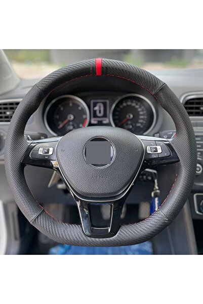 imza direksiyon kılıfı Volkswagen Golf 4 Uyumlu Noktalı Karbon Kırmızı Yüzük ...