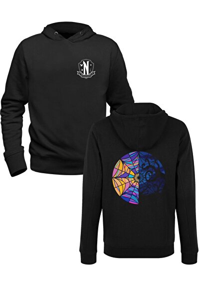 Alfa Tshirt Wednesday Front and Back Printed Black Sweatshirt