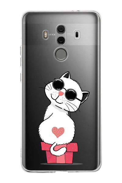 PrintiFy غطاء متوافق مع هاتف Huawei Mate 10 Pro مصنوع من السيليكون الشفاف بتص...