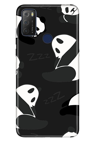 TCL 20e Kılıf 0.4mm Silikon Desenli Pandalar