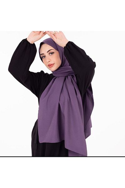 Narine موديل شال حجاب نسائي قطن جاز - بنفسجي