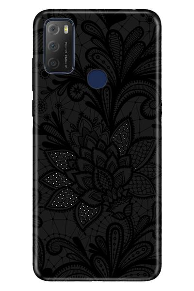 TCL 20e Kılıf 0.4mm Silikon Desenli Mandala Gül
