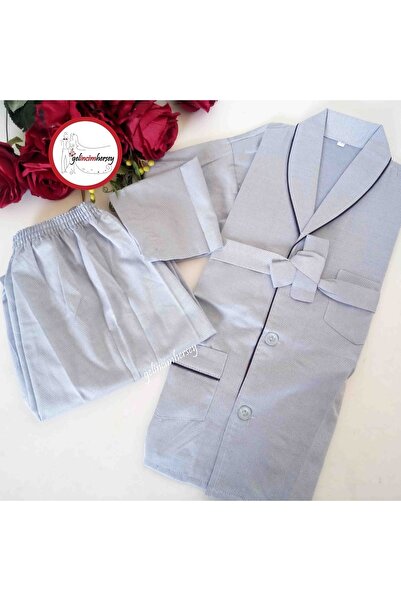 Gelincimherşey Mavi Alt Üst Kuşaklı Düğmeli Sünnet Merasimi Pijama Takımı 7-8...