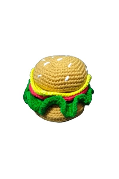 Pasha Paşam Pet Amigurumi Hamburger Isırmalı Ve Stres Azaltan Köpek Oyuncağı