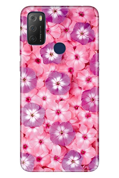 TCL 20e Kılıf 0.4mm Silikon Desenli Çiçekli Sss
