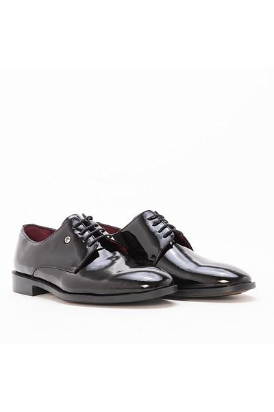 Pierre Cardin Ανδρικά Μαύρα Χακί Λουστρίνι Classic Παπούτσια 7030