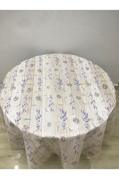 yukselhalimefrusat PVC Round Lined Oilcloth Tablecloth