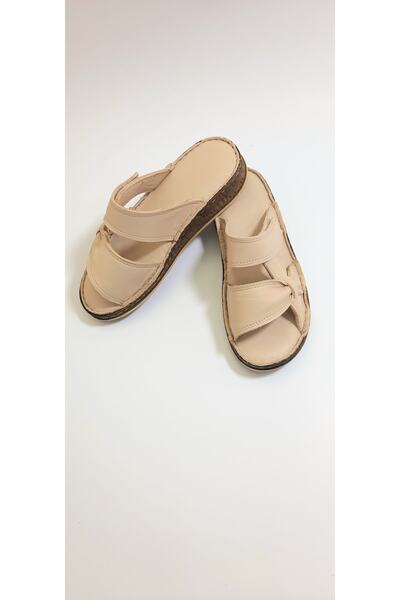 KAPAR Внутрішня і зовнішня частина 100% натуральна шкіра Кремові тапочки