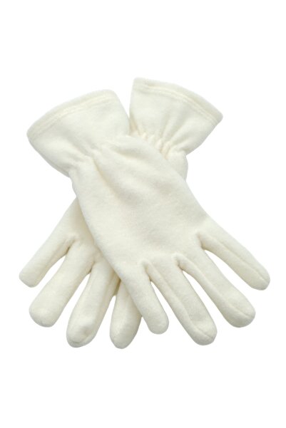 AXE SPORTSWEAR Women's Winter Ecru Thermal Fleece Gloves - Fleece Beanie Set of 2