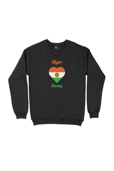 Cix Hanorac negru Niamey Niger Flag Heart Heart