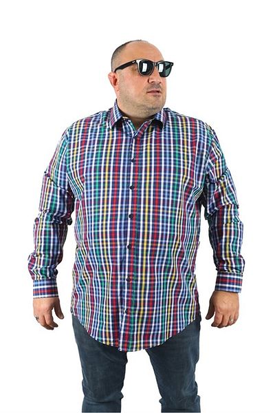 Starbattal Large Size Men's Piqquare Shirt 23360 Green