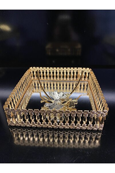 En Ucuz Mağaza Gold Square Napkin Holder 18x18 Cm