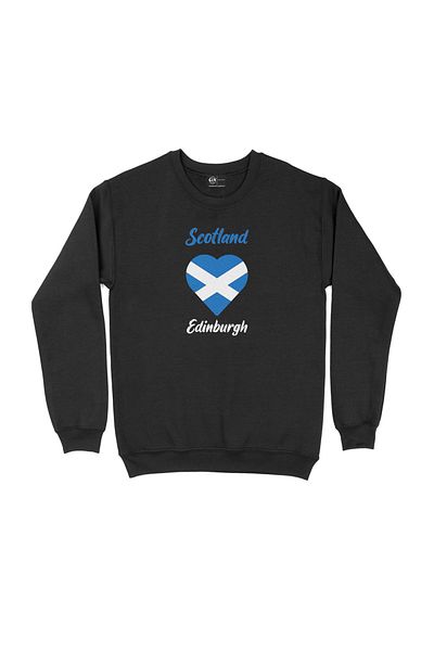 Cix Μαύρο φούτερ Edinburgh Scotland Flag Heart