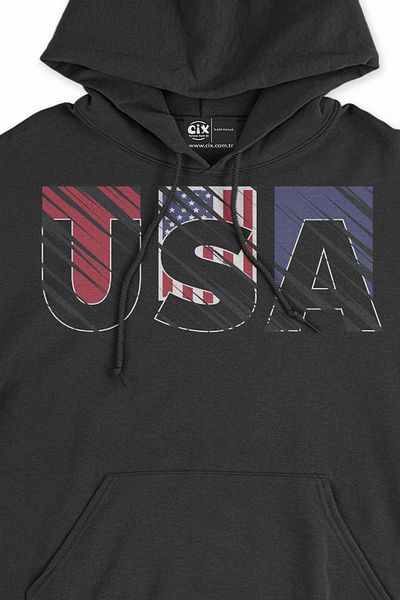 Cix Hanorac negru de design USA America