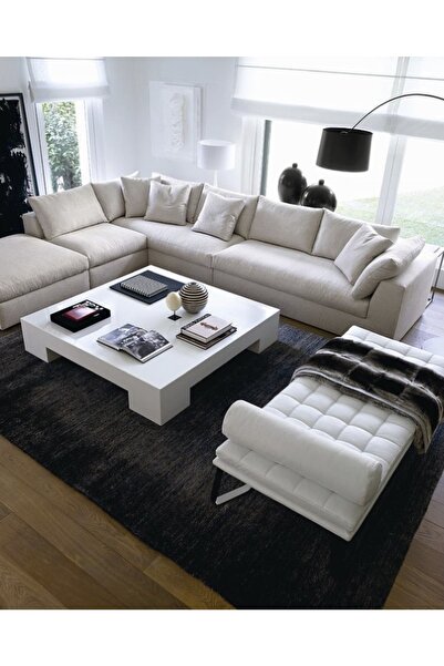 LUXURY VİLLA Luxury Beyaz Lake Orta Sehpa 100x100 Yükseklik 32cm Değişik Renk...