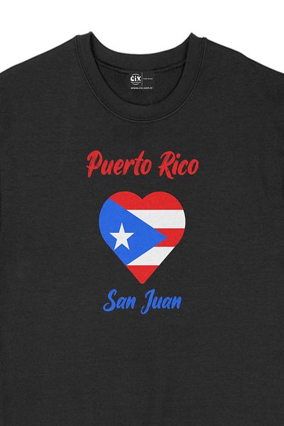 Cix San Juan Puerto Rico Flag Heart Μαύρο φούτερ