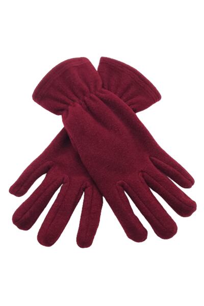 AXE SPORTSWEAR Women's Winter Claret Red Thermal Fleece Gloves - Fleece Beanie Set of 2