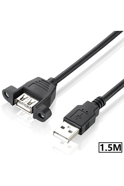 Alfais 4887 Usb Dişi Erkek Panel Tipi Data Uzatma Kablosu 1.5 Metre