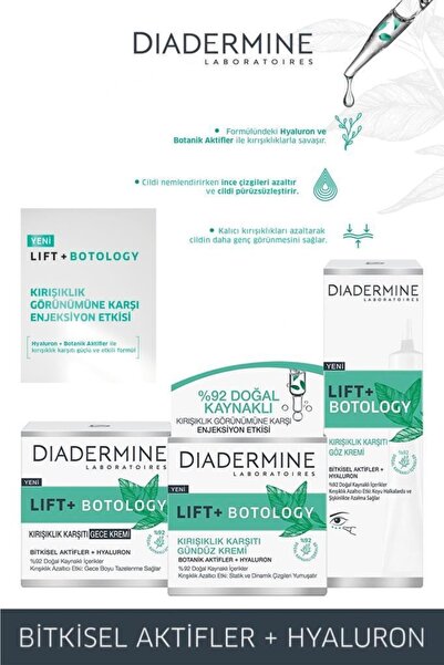Diadermine Lift + Botology Kırışıklık Karşıtı Cilt Bakım Seti 3