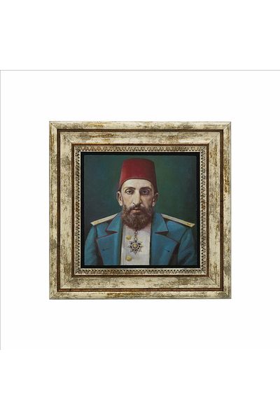 Sadrazam 2. Abdulhamid Portret Desen Imprimat Pictură în piatră naturală 25cmx25cm Krt-096