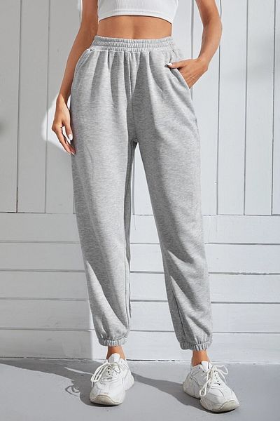 MODAGEN Women's Solid Color Elasticized Oversize Sweatpants