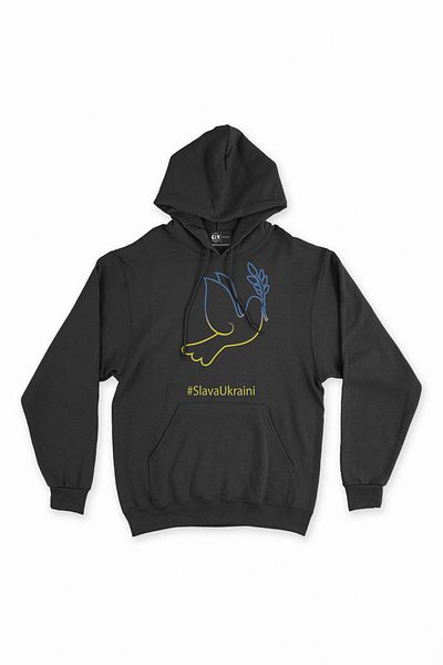 Cix Hanorac negru cu logo Slava Ucraina