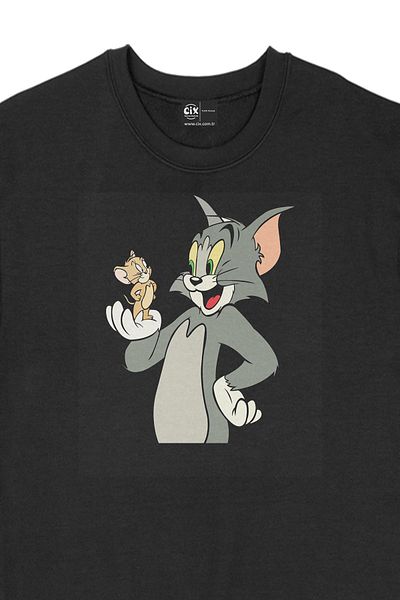 Cix Hanorac negru Tom Jerry Cat Mouse
