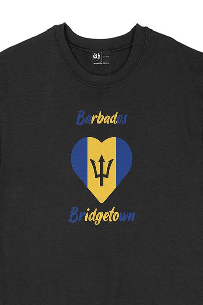 Cix Hanorac negru Bridgetown Barbados Flag Heart