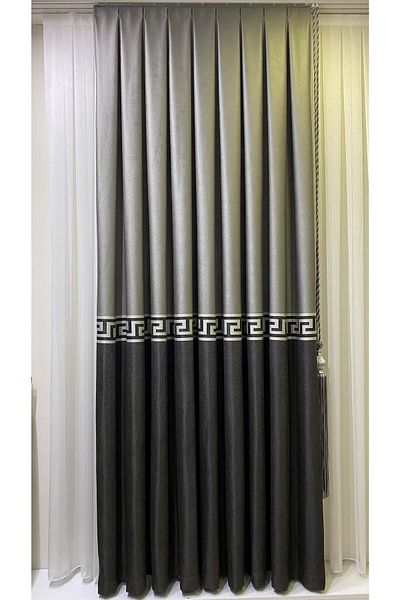 Fon Dünyası Panel Background Curtain Anthracite Gray (single Wing)