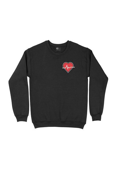 Cix Μαύρο φούτερ Heart Rhythm Design