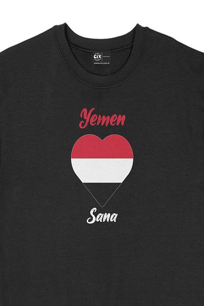 Cix Μαύρο φούτερ με καρδιά με σημαία Yemen για εσάς