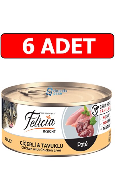 Felicia Pate/ezme Ciğerli&tavuklu Tahılsız Kedi Konserve 85 gr X 6 Adet