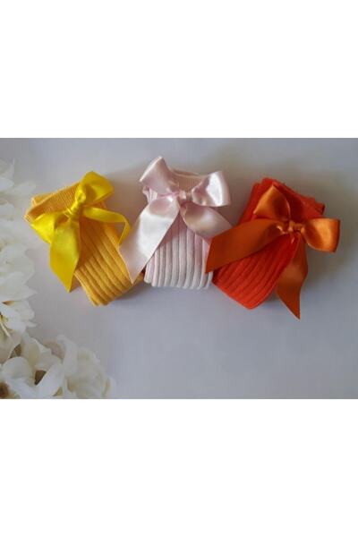 ÖZKARDEŞLER BABY Baby Knee Socks 3-Piece with Bow