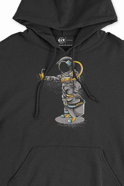 Cix Hanorac negru Drunk Astronaut