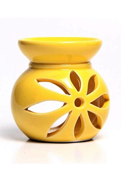 Ersa Hediyelik Sarı Lotus Buhurdanlık Seramik Ebruli Desen Buhur Oda Kokusu Buhurdan